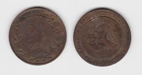 2 1/2 Cent Kupfer Münze Niederlande 1881 f.ss (137749)