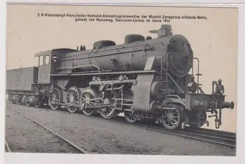 900250 Ak Heißdampf-4-zyl.-Verbund-Schnellzuglok, Madrid Zaragozza-Alicante-Bahn