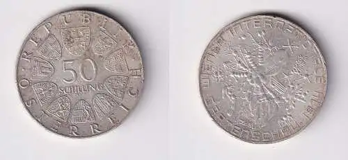 50 Schilling Silber Münze Österreich 1974 Int. Wiener Gartenschau (108397)