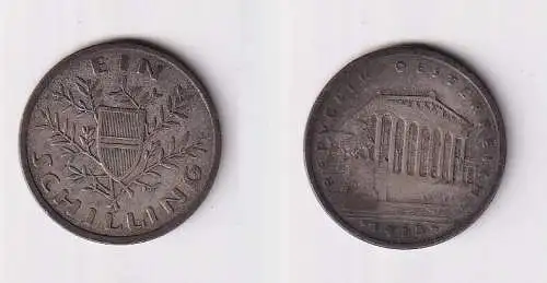 1 Schilling Silber Münze Österreich Parlamentsgebäude 1925 ss (101947)