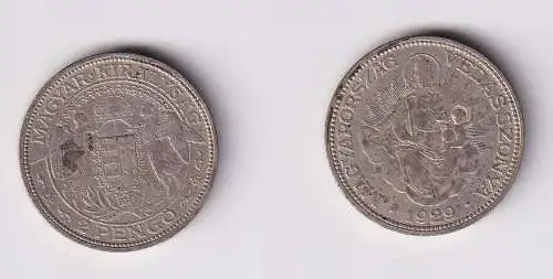 2 Pengö Silber Münze Ungarn 1929 Madonna ss (152973)