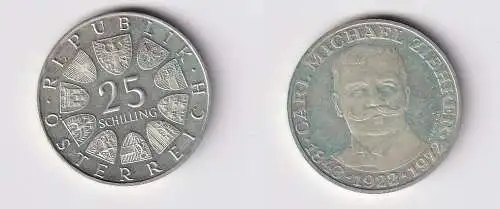 25 Schilling Silber Münze Österreich 1972 Carl Michael Zierer 1843-1922 (104113)