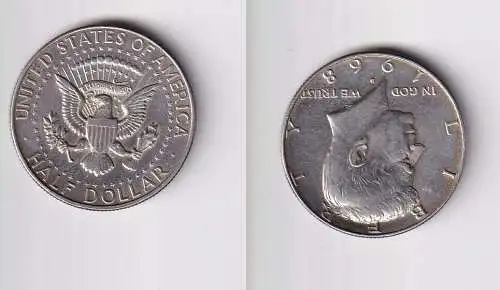 1/2 Dollar Silbermünze USA 1968 John F. Kennedy vz (108787)