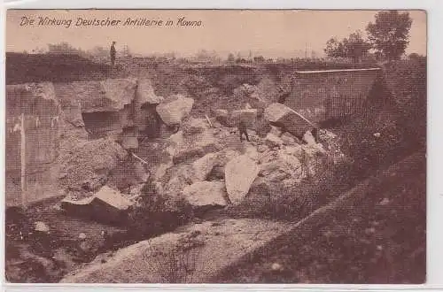 70672 Foto Ak Die Wirkung Deutscher Artillerie in Kowno Kaunas 1917