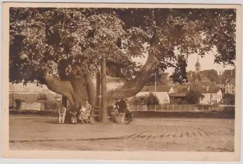 56875 Foto Ak Schwabach Die Alte Linde am Hördlertor 1942