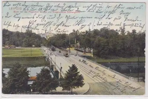 908293 Ak Leipzig Blick v.d. Plagwitzer Brücke, Eingang zum Palmengarten um 1907