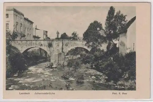 08464 Ak Landeck Johannesbrücke Lądek-Zdrój Polen um 1920