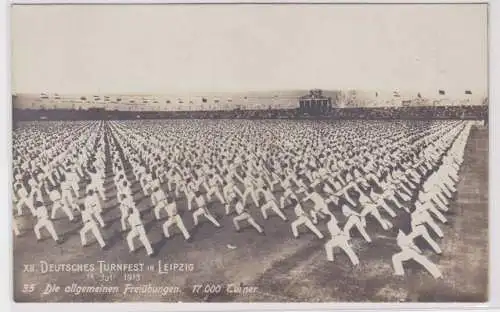 79917 Foto Ak XII. Dt. Turnfest Leipzig 1913 Festpostkarte Nr. 35 Freiübungen