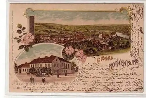 53365 Ak Lithographie Gruss aus Rothenburg an der Saale 1901