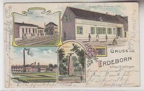 70013 Ak Lithographie Gruss aus Erdeborn bei Ober-Röblingen 1910