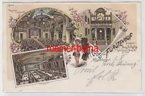 72510 Ak Lithografie Gruss vom Fürstenhof Magdeburg 1900