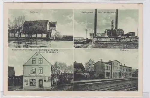 92644 Mehrbild Ak Gruß aus Gröbers Elektrowerk, Bahnhof, Schule usw. 1933