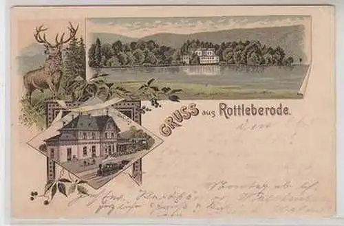 53322 Ak Lithographie Gruss aus Rottleberode Bahnhof 1901