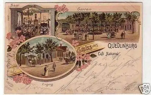 16436 Ak Lithographie Gruss aus Quedlinburg 1902