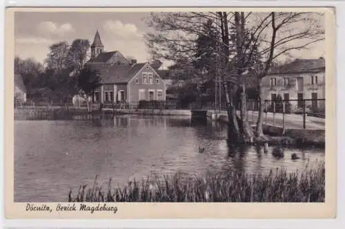 36445 Feldpost Ak Dörnitz Bezik Magdeburg Partie am Teich 1942