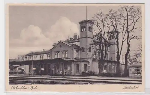 93224 Ak Oschersleben Bode Bahnhof um 1930