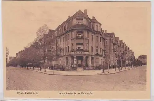 92714 Ak Naumburg a.S. Hallesche Straße Ecke Oststraße um 1930