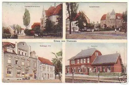 14013 Mehrbild Ak Gruß aus Theissen Bahnhof usw. 1914