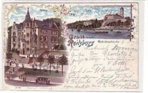 47585 Ak Lithographie Gruß von der Reilsburg 1899