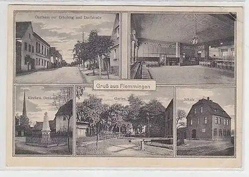 64965 Mehrbild Ak Gruß aus Flemmingen Gasthaus zur Erholung usw. um 1920