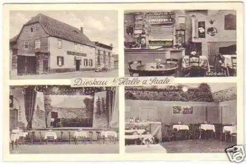 25085 Ak Gasthaus Dieskau bei Halle an der Saale um1930