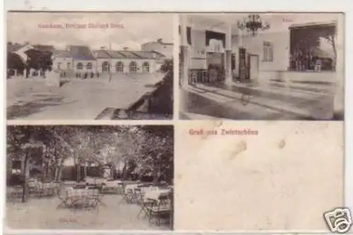 34132 Ak Gruß aus Zwintschöna Gasthaus Horn Saal 1911