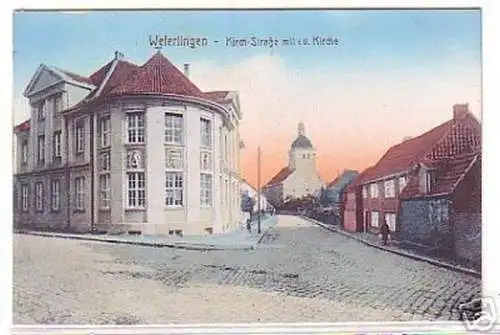 14855 Ak Weferlingen Kirchstraße mit ev. Kirche um 1920