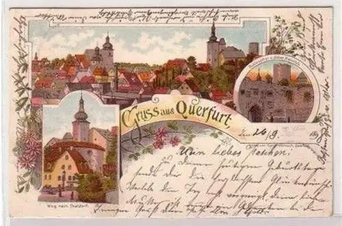 59571 Ak Lithographie Gruß aus Querfurt 1898