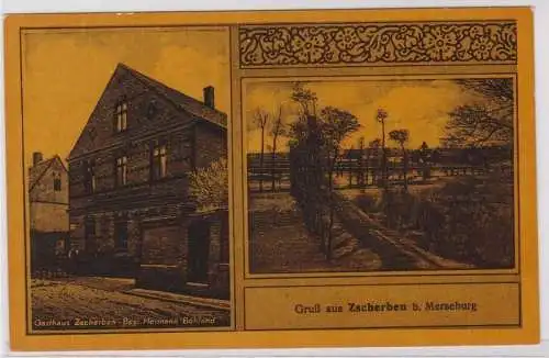 92074 AK Gruß aus Zscherben bei Merseburg - Gasthaus, Inhaber Hermann Böhland