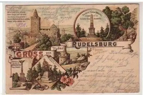 48421 Ak Lithografie Gruss von der Rudelsburg 1906