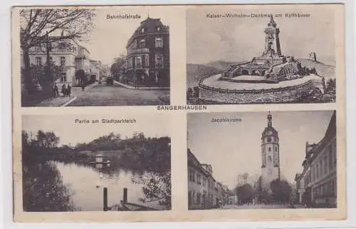 69442 Mehrbild Ak Sangerhausen Bahnhofstraße, Denkmal am Kyffhäuser usw. 1915