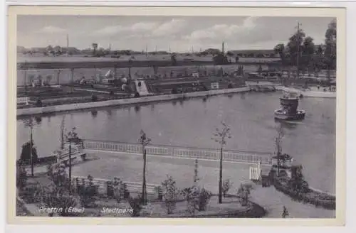 24209 Ak Prettin an der Elbe - Partie im Stadtpark 1938