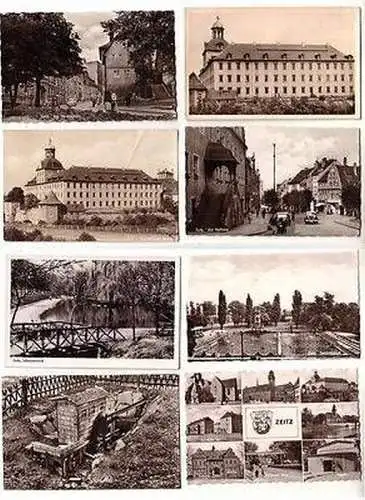 57251/8 Ak Zeitz Rathaus, Schwanenteich, Moritzburg, Nicolaiplatz usw. um 1960