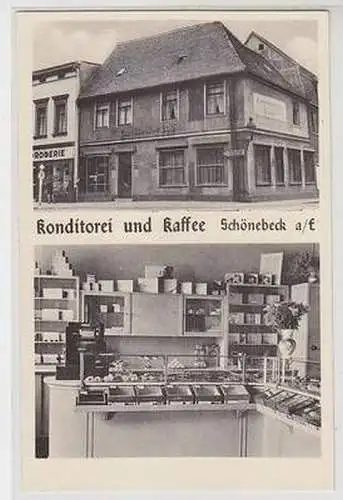 23790 Ak Schönebeck Elbe Konditorei und Kaffee Jacob um 1930