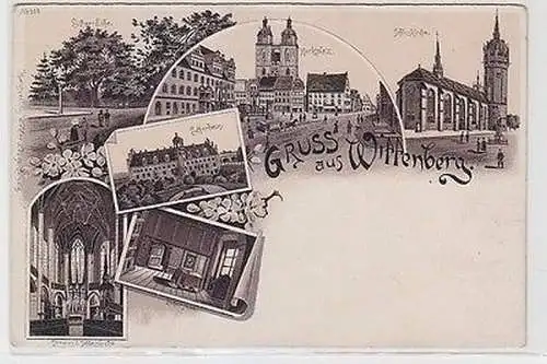 62841 Ak Lithografie Gruss aus Wittenberg um 1900