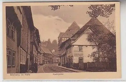 63723 Ak Stolberg im Harz Niedergasse um 1940