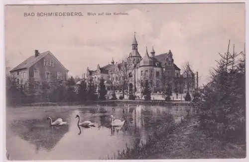 84584 Ak Bad Schmiedeberg Blick auf das Kurhaus mit Teich 1909