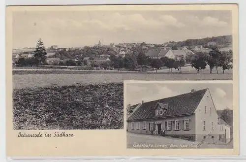 69269 Ak Gruß aus Bräunrode im Südharz Gasthof zur Linde um 1940