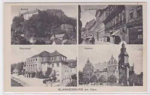 95195 Mehrbild Ak Blankenburg am Harz - Schloss, Fürstenhof, Postamt, Langestr.