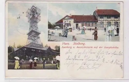 91238 AK Harz Stolberg - Auerberg & Aussichtsturm auf der Josephshöhe 1905