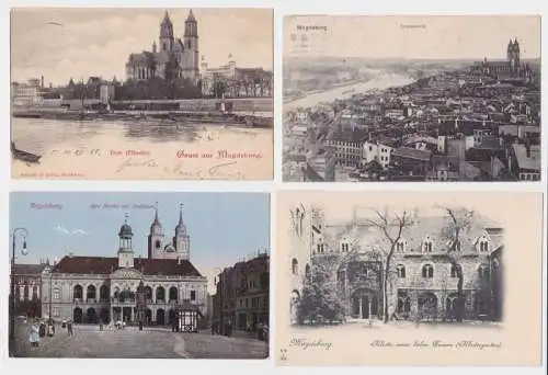 86269/4 Ak Magdeburg Stadtansichten, Kloster, Markt, Dom um 1920