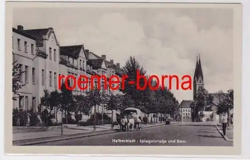 81132 Ak Halberstadt Spiegelstraße und Dom 1953