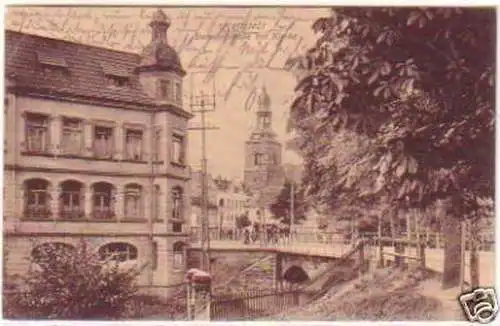 25647 Ak Hettstedt Bahnhofstraße mit Kirche 1912