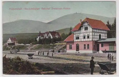 95070 Ak Halberstadt Blankenburger Bahnhof Dreiannen-Hohne 1910