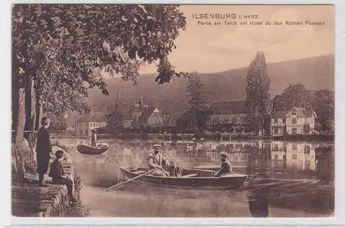 72091 AK Ilsenburg i. Harz - Partie am Teich mit Hotel zu den Rothen Forellen