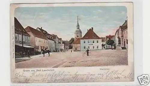 34689 Ak Gruß aus Bad Lauchstädt Marktplatz 1907