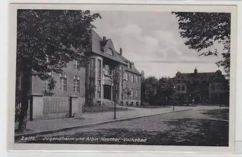 56910 Ak Zeitz Jugendheim und Albin Naether Volksbad um 1940