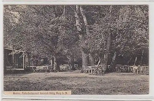 52683 Ak Burg bei Magdeburg Park Restaurant Heinrich Hübig 1910