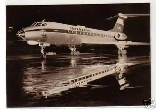 08360 Ak Interflug Flugzeug TU 134 bei Nacht 1969