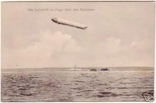 16343 Ak Luftschiff im Fluge über dem Bodensee 1907